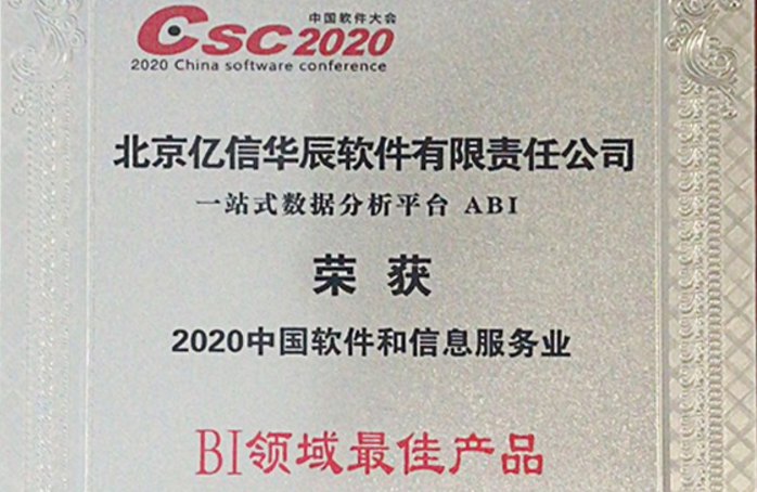 行業(yè)領(lǐng)跑！億信ABI榮獲2020年BI領(lǐng)域最佳產(chǎn)品獎